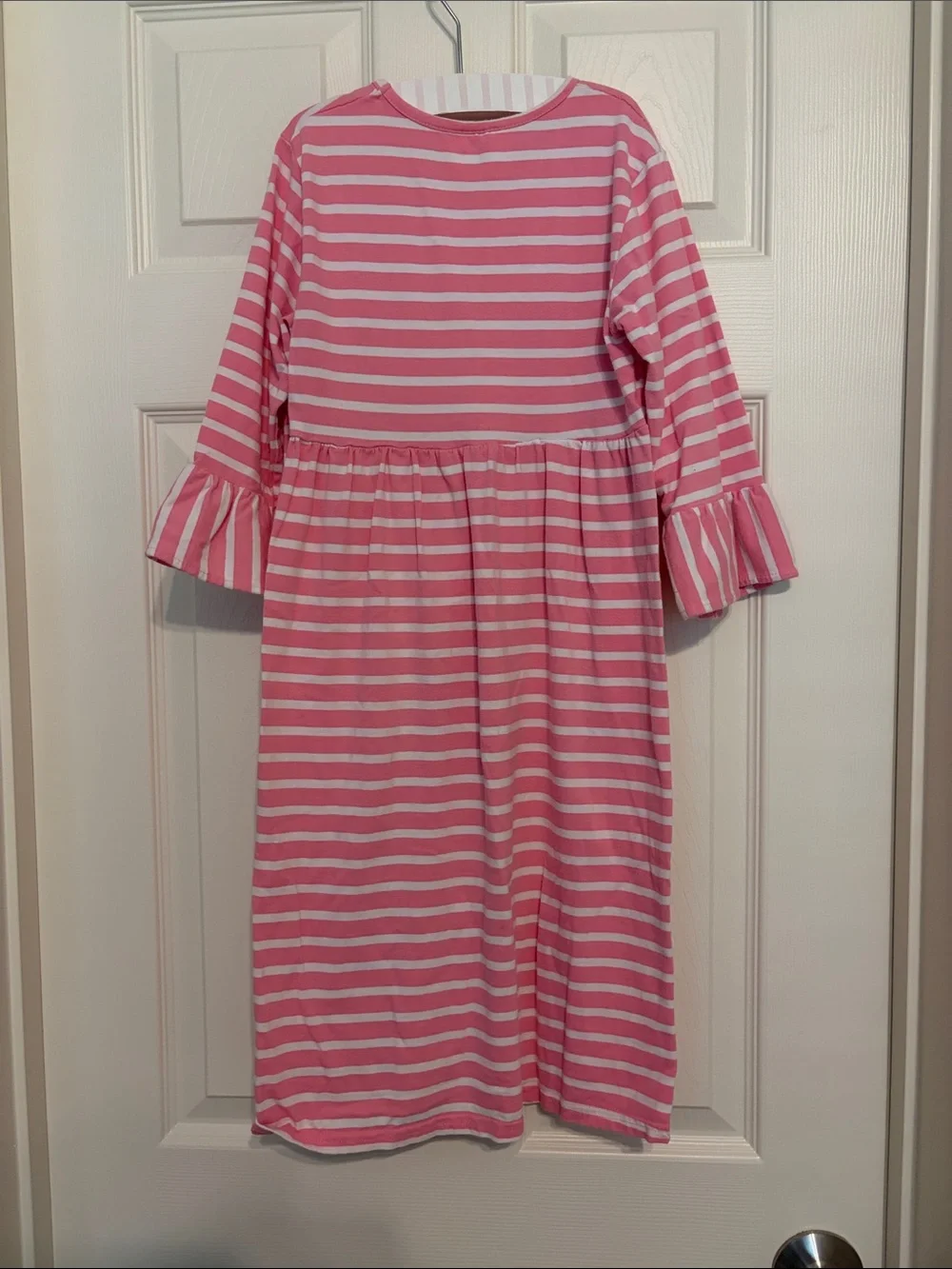 Southern Tots striped dress with Easter bunny appliqué- Size 8